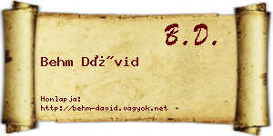 Behm Dávid névjegykártya